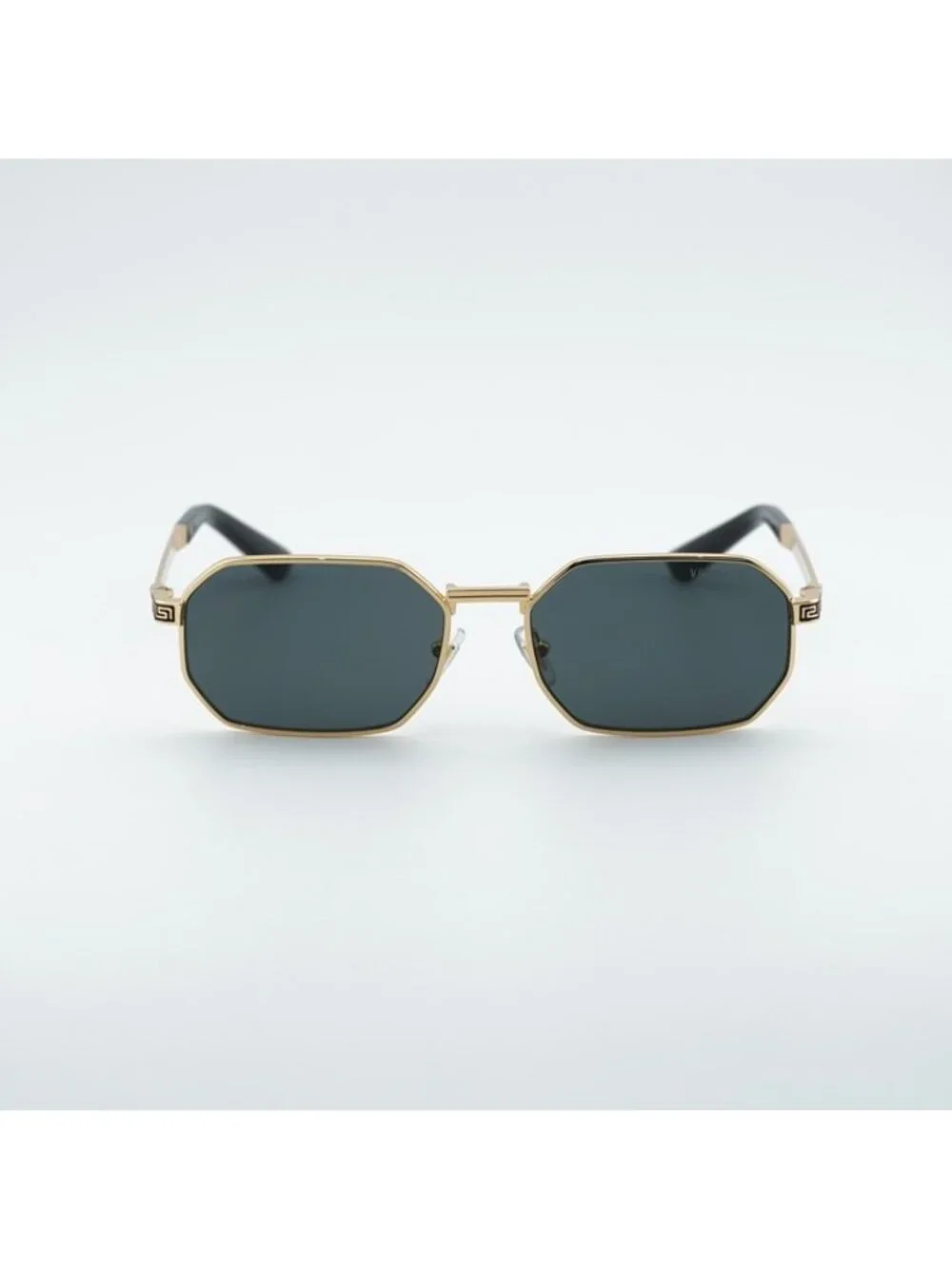 Versace VE2297 100287 Sunglasses Gold Rectangle Frame, Dark Grey Lenses